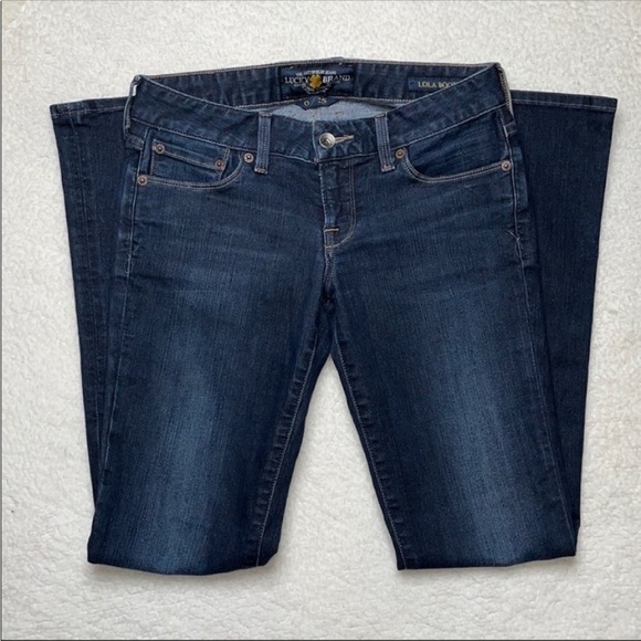 Lucky Denim Jeans Dark Lola Boot Size 25 x 30 1/2 - Picture 3 of 11